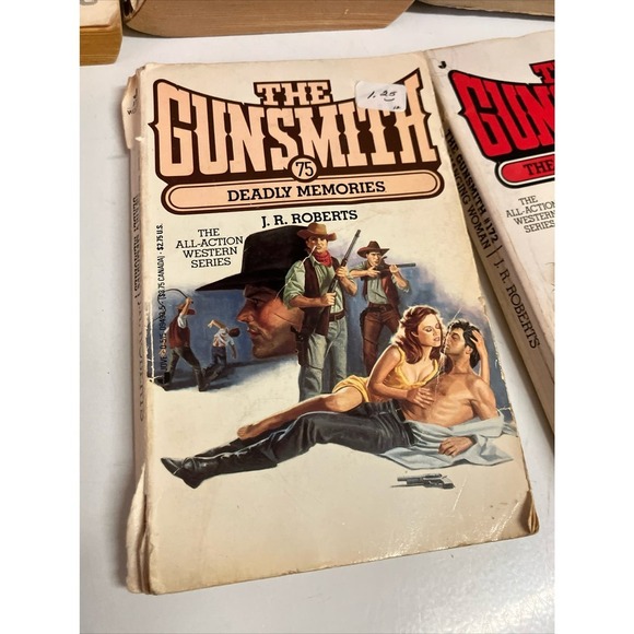 Western Vintage Book Lot of 7 70s 80s  Multiple Authors Slocum Gunsmith Borland - Picture 7 of 15